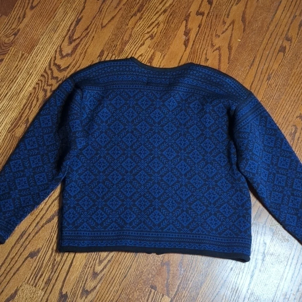 Nordic Wool Cardigan By Kootenay Canadian Rockies Zip Up navy Scandi Girl Sz S - Picture 6 of 10